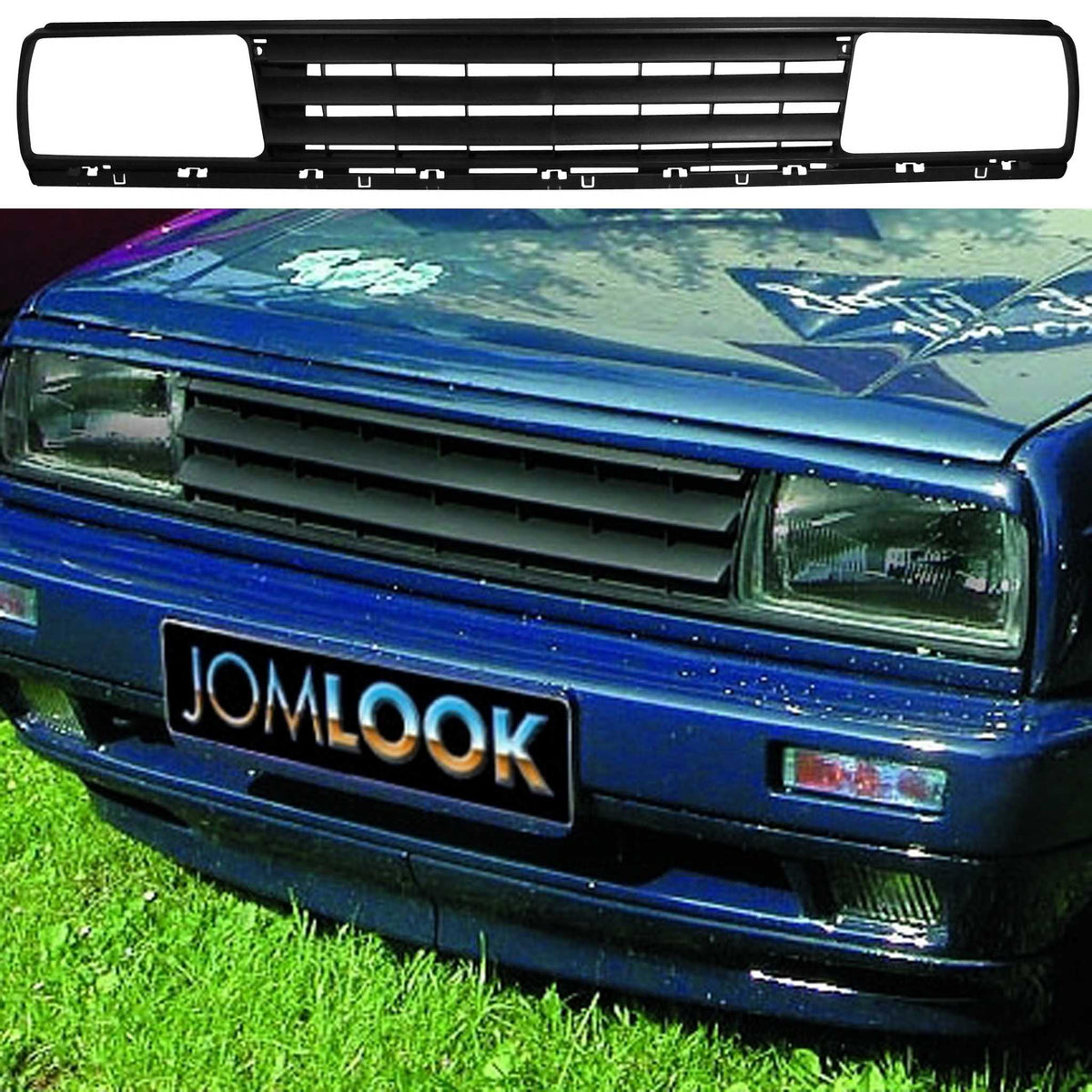 JOM Kühlergrill Kühlergitter für VW Jetta 2 Schwarz ohne Emblem ABS