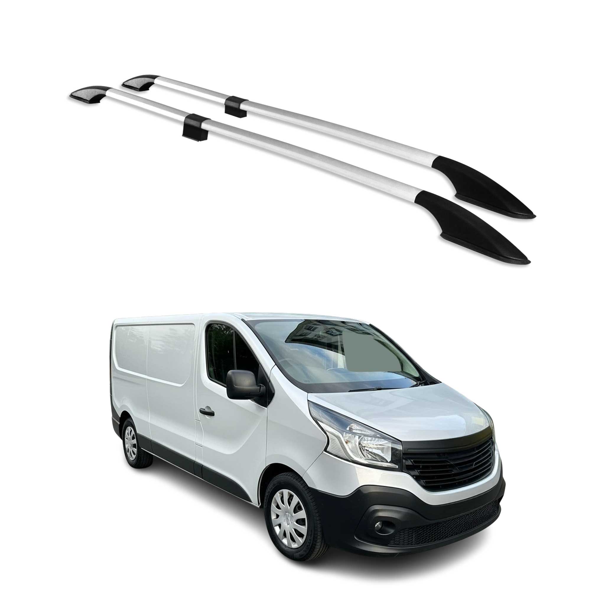 Dachreling Relingträger Alu für Renault Trafic 3 Long L2 2014-2026 L2 Alu Grau