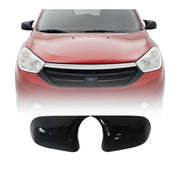 Spiegelkappen Spiegelabdeckung für Dacia Dokker 2012-2021 ABS Schwarz Glanz 2tlg