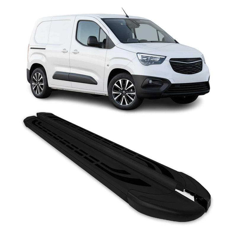 Trittbretter Seitenbretter für Opel Combo L1 Kurzer 2019-2025 Alu Schwarz