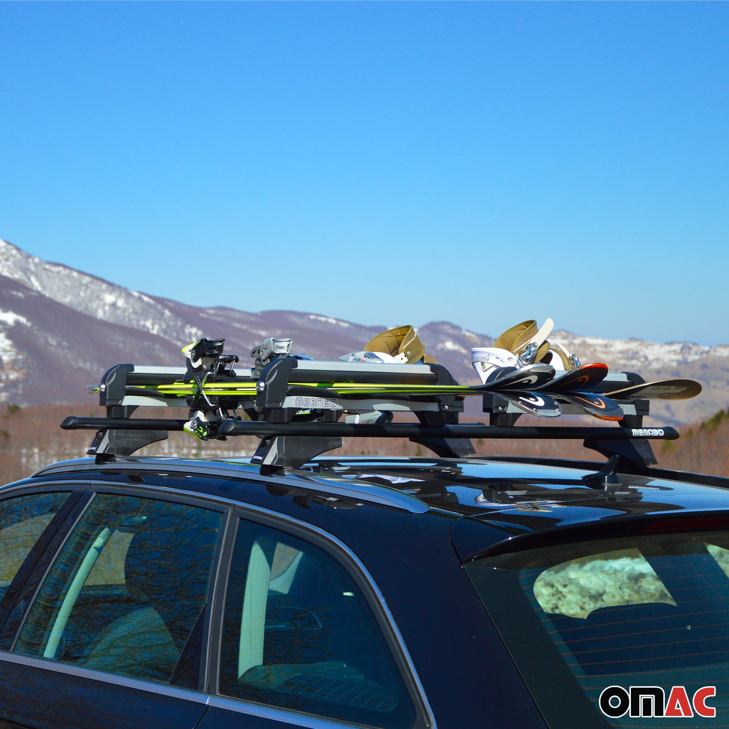 Menabo Skiträger Snowboardträger Universal Abschließbar Schwarz 2x