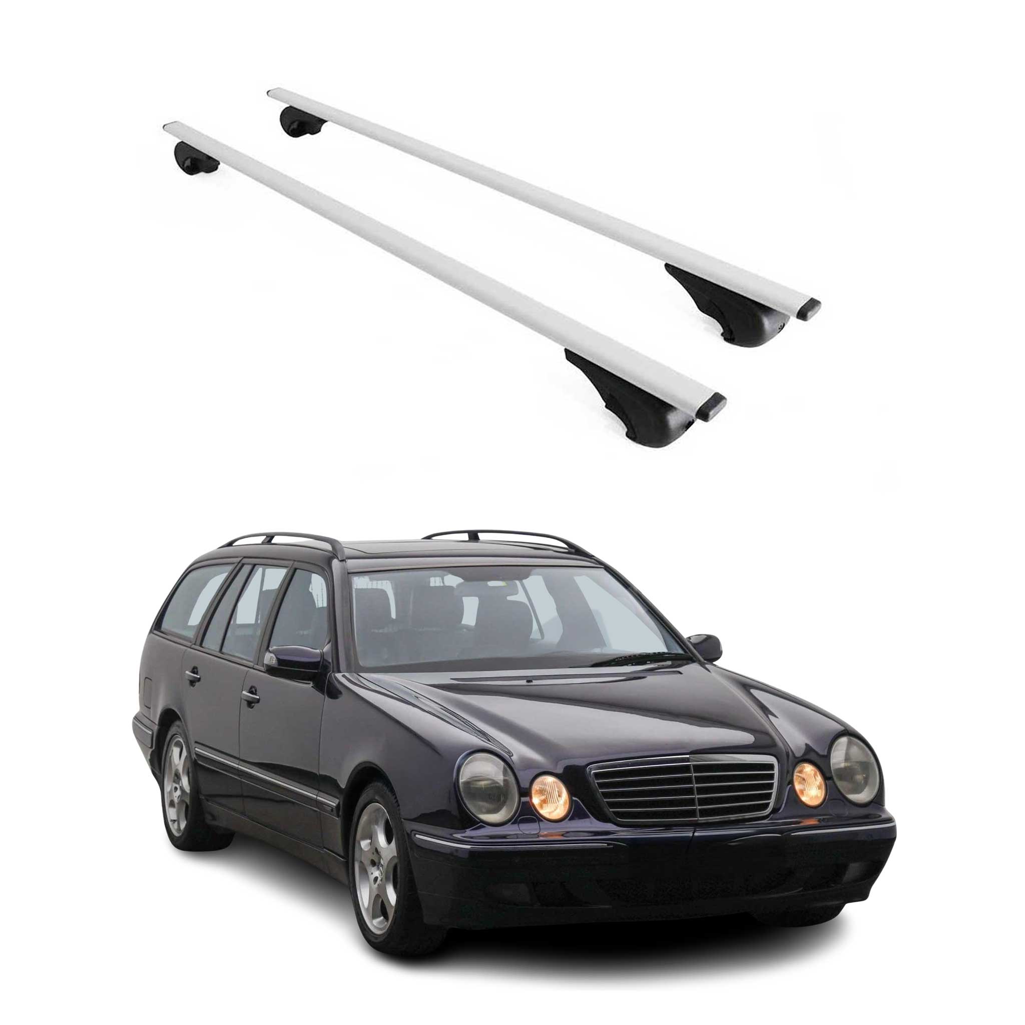 Dachträger für Mercedes E Klasse S210 T-Modell 1996-2002 75kg Metall Silber 2x