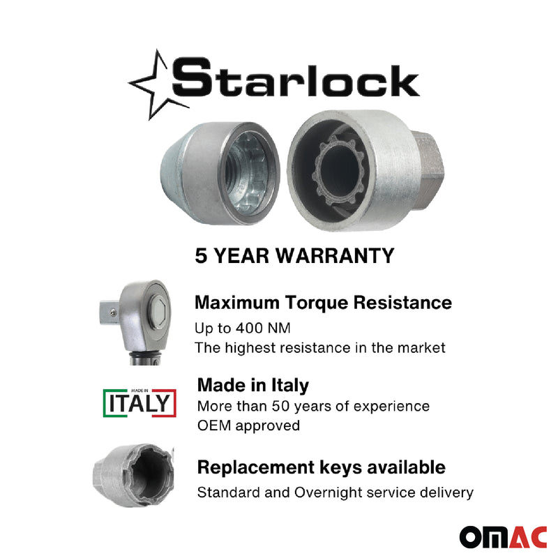 Radschloss Satz für Jeep Grand Cherokee ab 2011 Felgenschloss Silber 4x M14X1.5