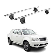 Alu Dachträger für Tata Xenon II Pick Up 2007-2026 TÜV T-Nut 75 kg 2tlg Silber