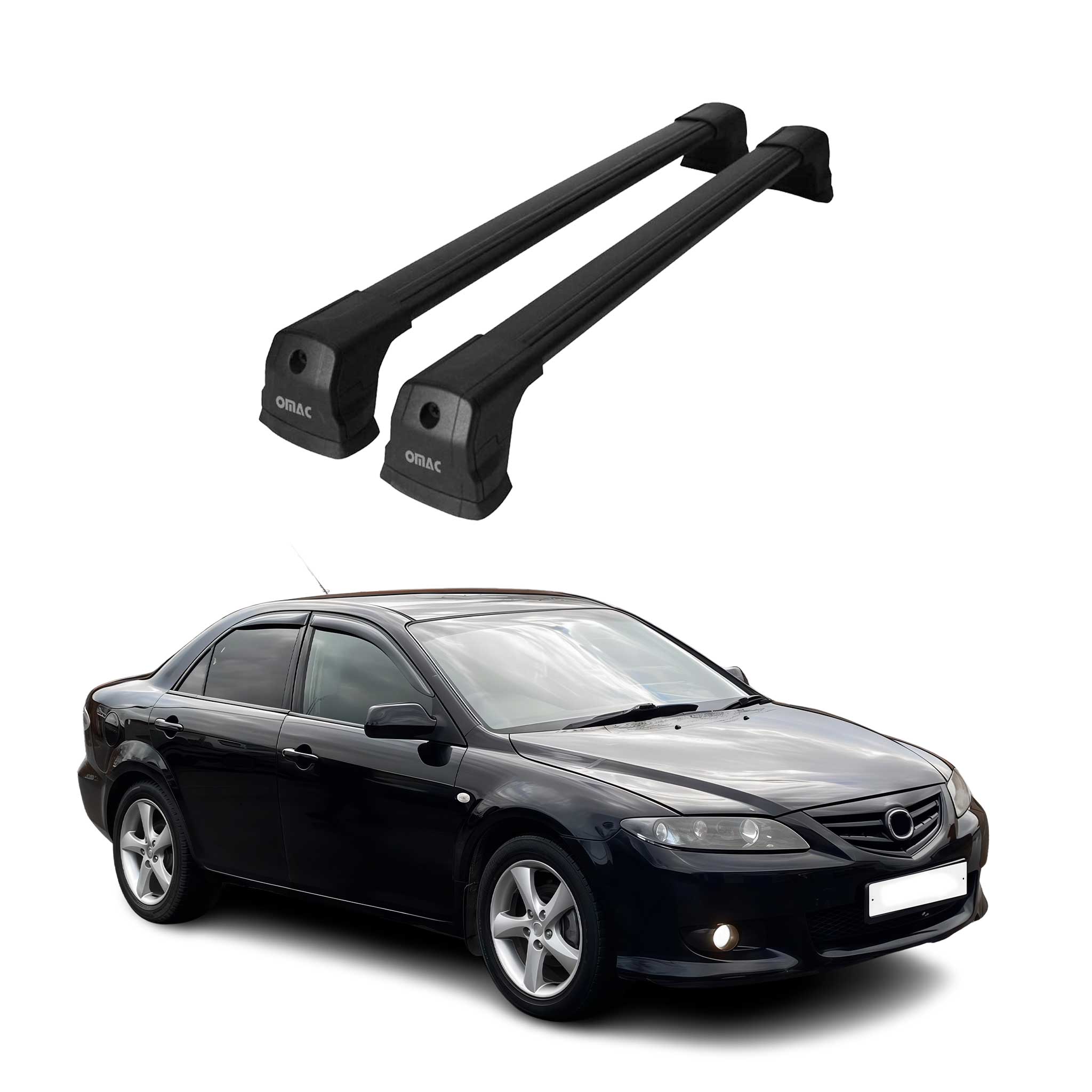 Dachträger Gepäckträger für Mazda6 mk1 Limo 2002-2008 Grundträger Alu Schwarz