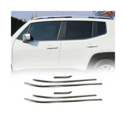 Fensterleisten Zierleisten für Jeep Renegade 2014-2019 Edelstahl Dunkel 6tlg