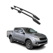 Aluminium Dachreling Querträger für Fiat Fullback 2016-2024 Schwarz 2x
