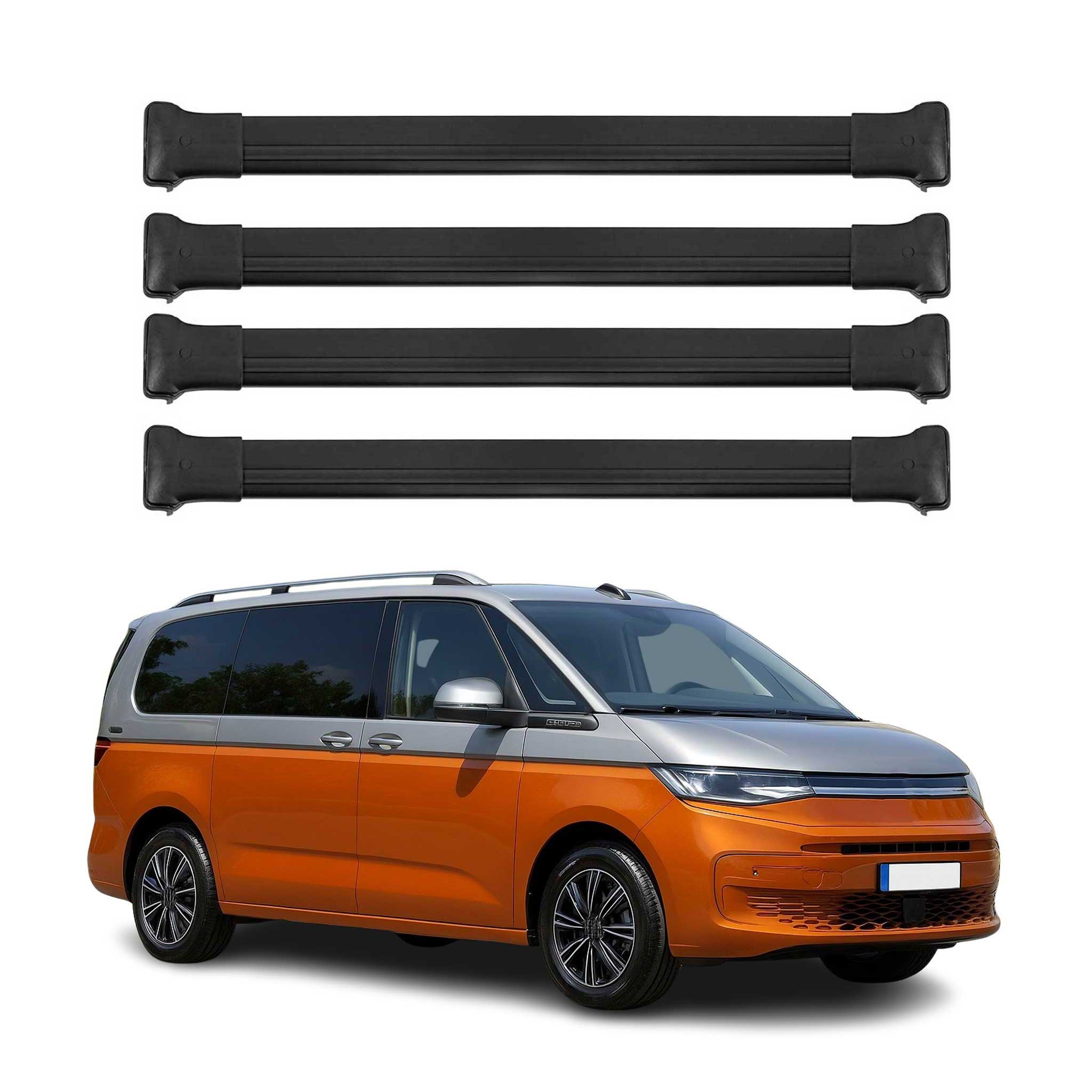 Dachträger Grundtäger für VW Transporter T7 2023-2026 75kg Aluminium Schwarz 4x