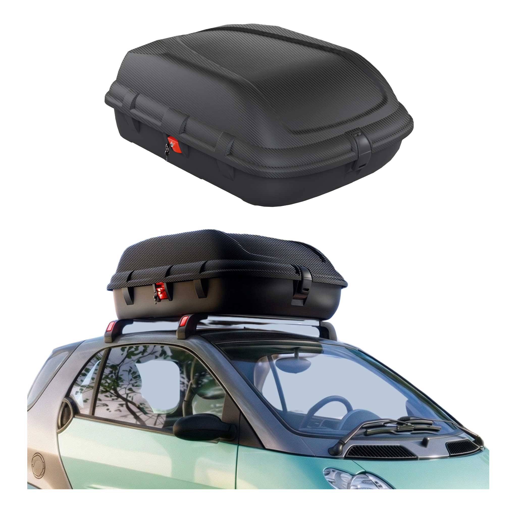 Dachbox Dachkoffer Gepäckbox 270 Liter Carbonlook Abschließbar Autobox