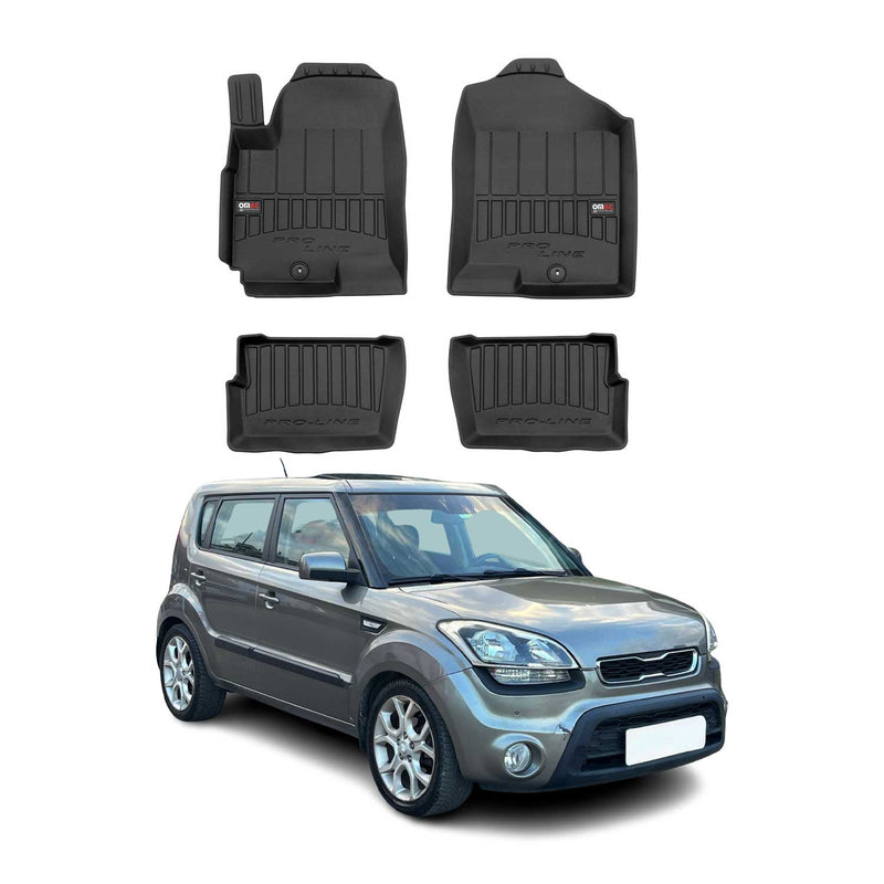OMAC Gummi Fußmatten für Kia Soul 2009-2013 Premium TPE 3D Automatten Schwarz 4x