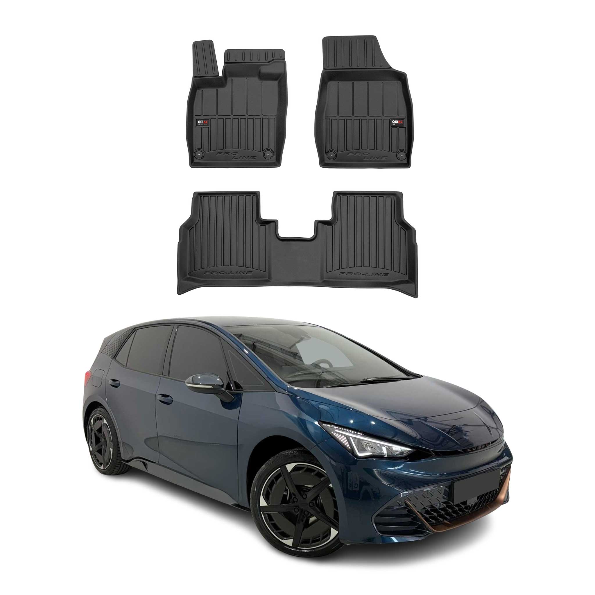 OMAC Gummi Fußmatten für Cupra Born 2021-2026 Premium TPE Automatten Schwarz 4x