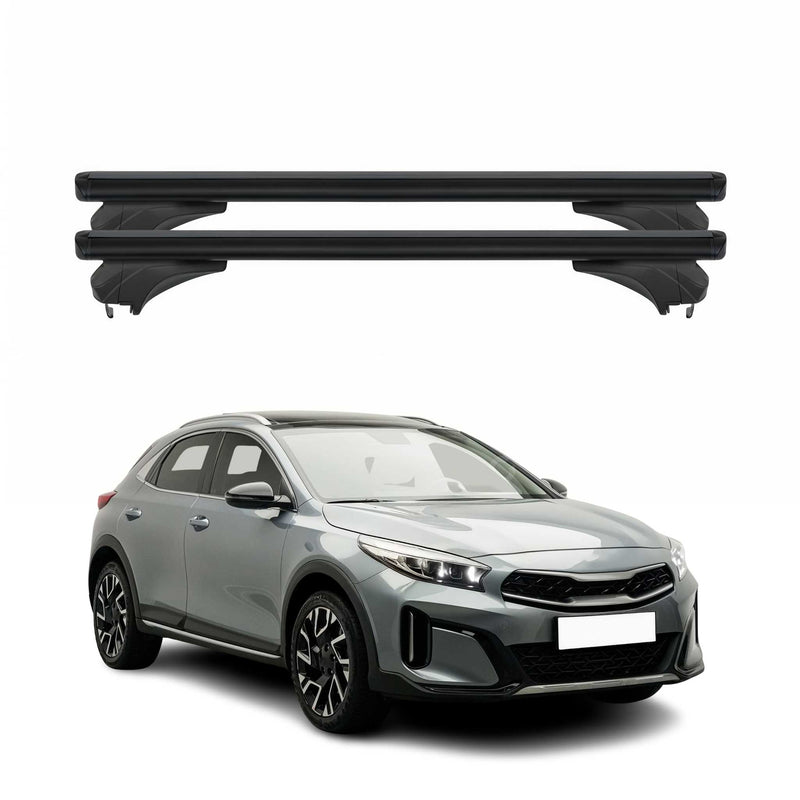 Menabo Dachträger Grundtäger für KIA X-Cee'D 2019-2025 Aluminium Schwarz 2 tlg