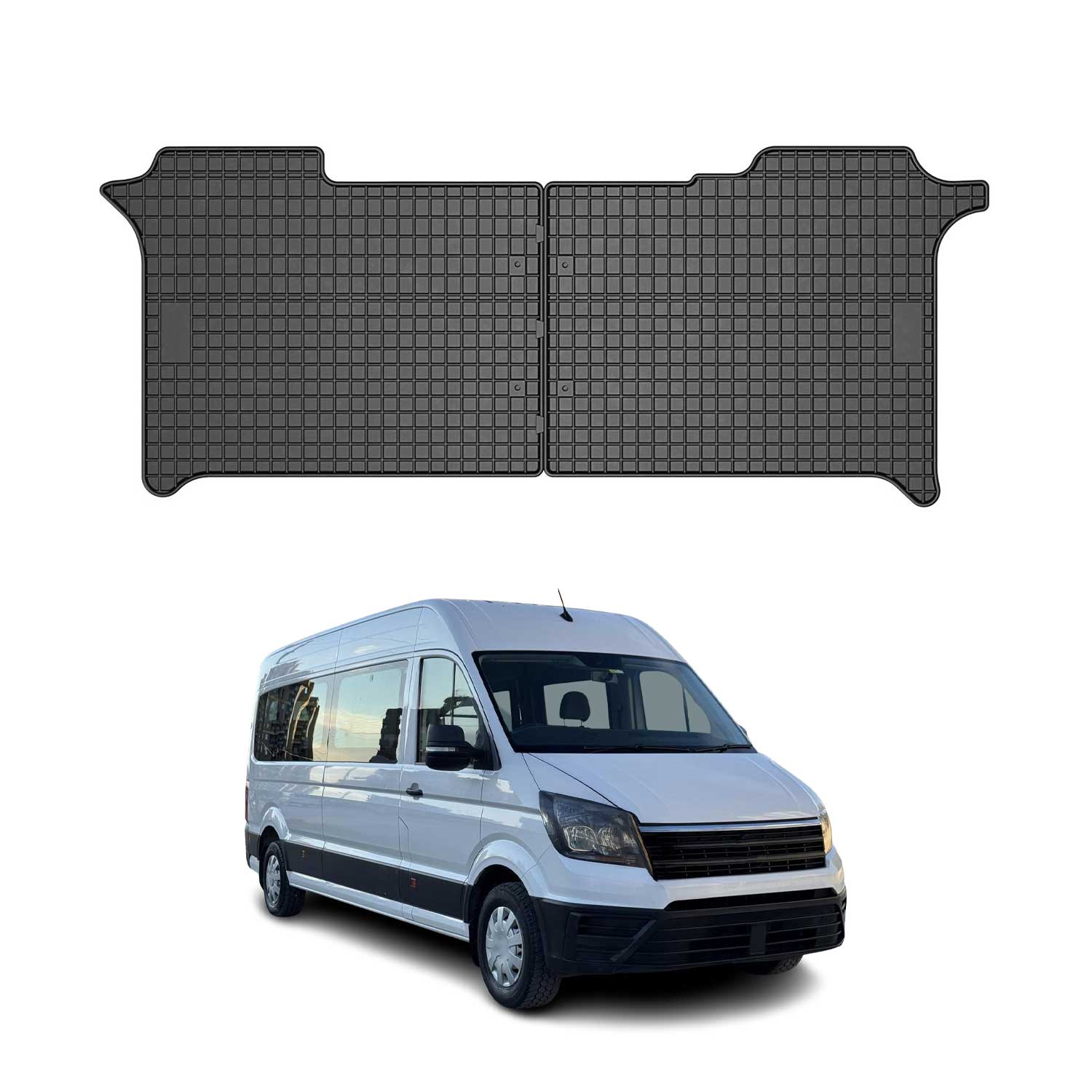 OMAC Gummi Fußmatten für VW Crafter 2017-2026  2. reihe Gummi Schwarz 2tlg