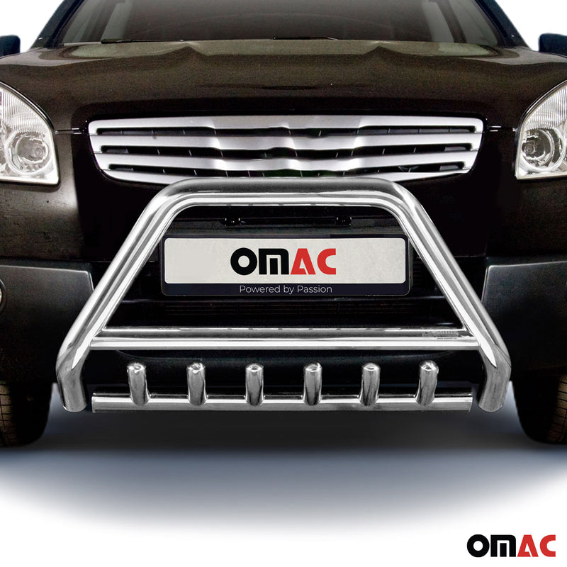 Frontbügel Frontschutzbügel für Nissan Qashqai +2 2007-2010 mit ABE Stahl Silber