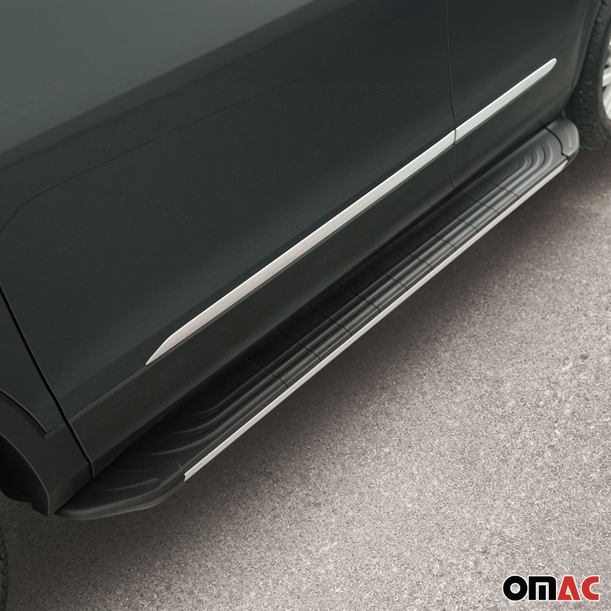 Trittbretter Seitenschweller für Peugeot Boxer 2006-26 L3/L4 Alu Schwarz Silber