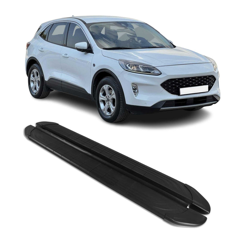 Trittbretter Seitenschweller für Ford Kuga 2019-2025 Aluminium Schwarz 2tlg