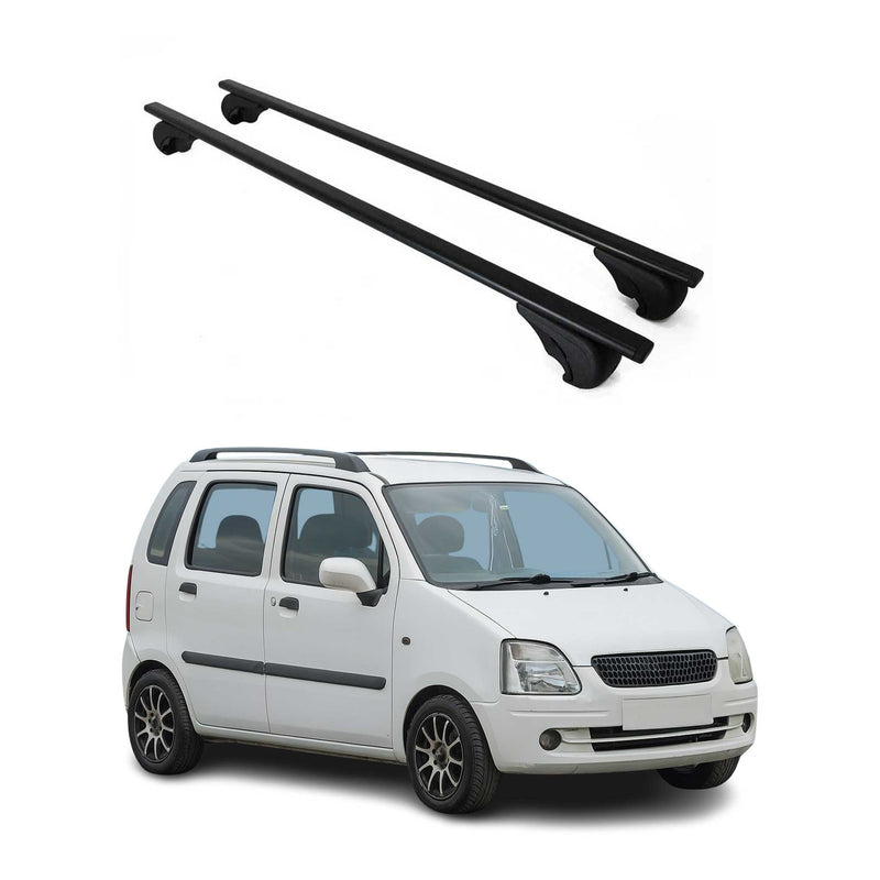 Dachträger Grundtäger für Opel Agila 2000-2007 75kg Metall Schwarz 2 tlg