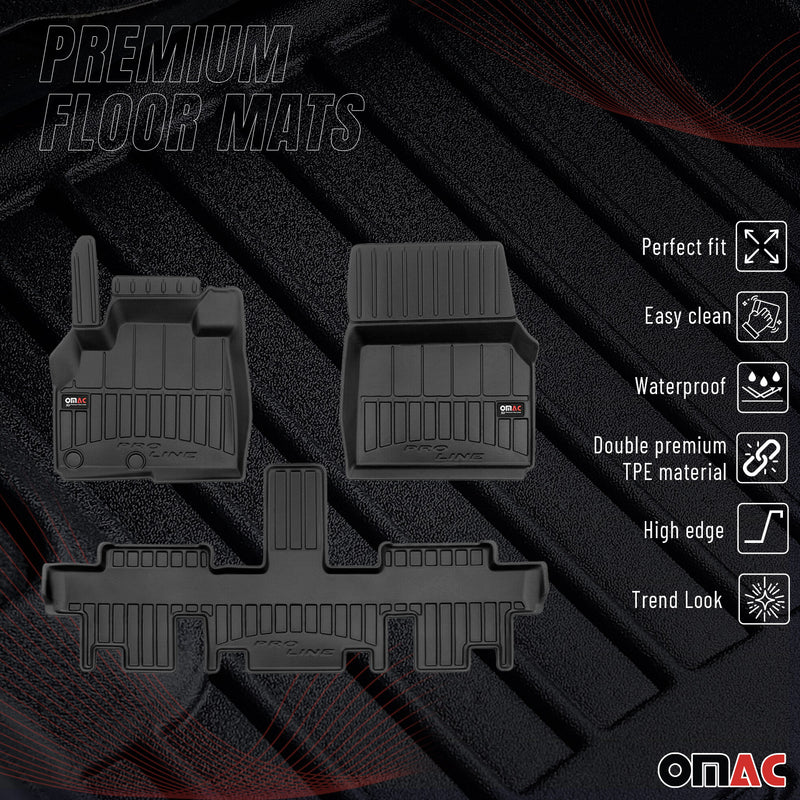 OMAC Gummi Fußmatten für Renault Espace 2002-2014 Premium TPE Automatten 3tlg