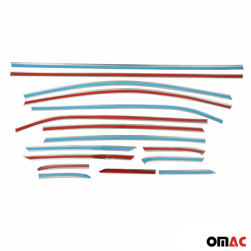 Window strips decorative strips for Ford Fiesta 2017-2021 stainless steel chrome 16 pieces