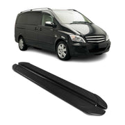 Trittbretter Seitenschweller für Mercedes Vito W639 2003-2014 L3 Alu Schwarz