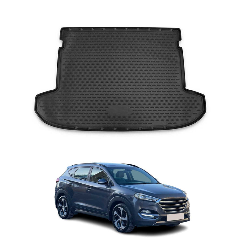 Kofferraummatte Kofferraumwanne für Hyundai Tucson 2015-2020 Gummi TPE Schwarz