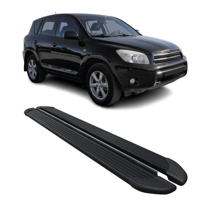 Seitenschweller Trittbretter Schweller für Toyota RAV4 2005-2016 Alu Schwarz