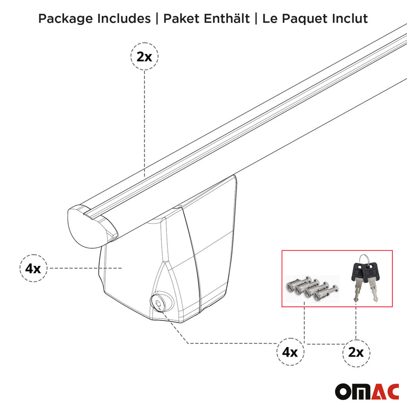 Menabo Dachträger für Mercedes B Klasse W245 2005-2011 ABE Aluminium Schwarz