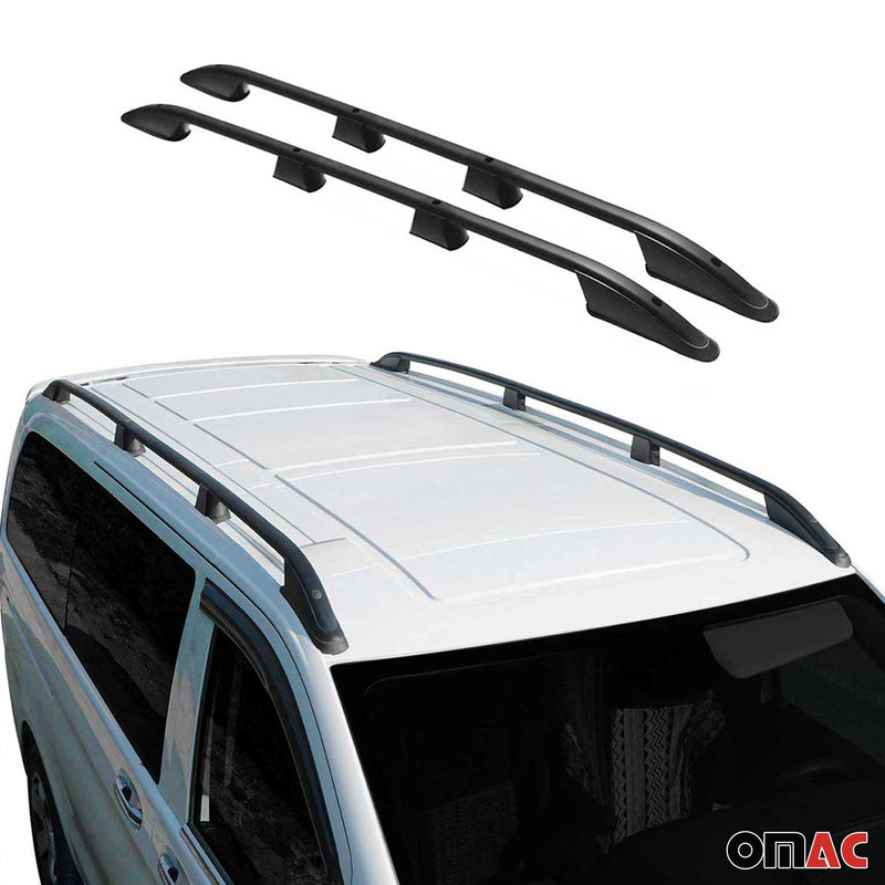 Dachreling Dachgepäckträger für VW Caddy 2010-2015 L2 Langer  Alu Schwarz