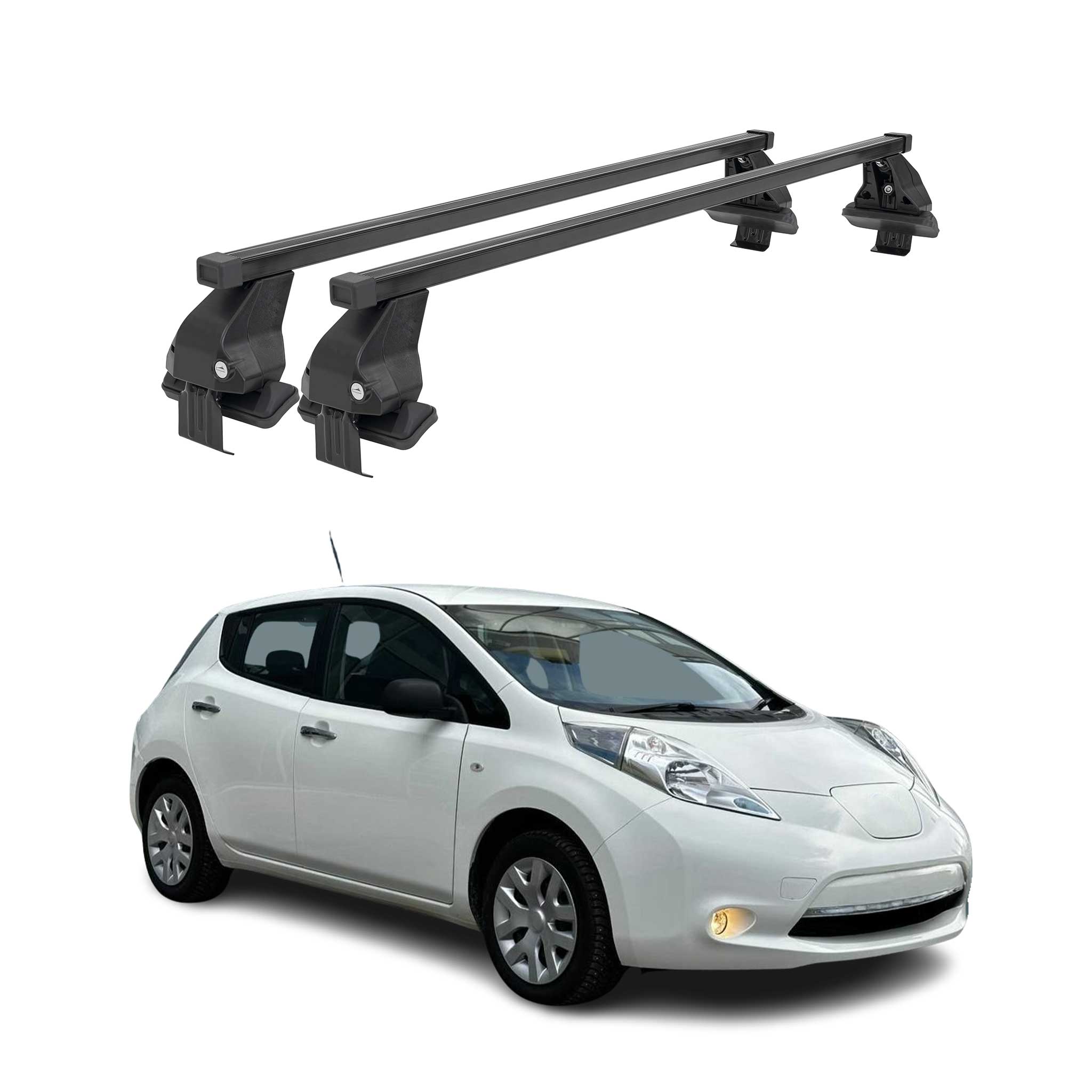 Menabo Dachträger Grundtäger für Nissan Leaf 2010-2017 50kg Stahl Schwarz 2 tlg