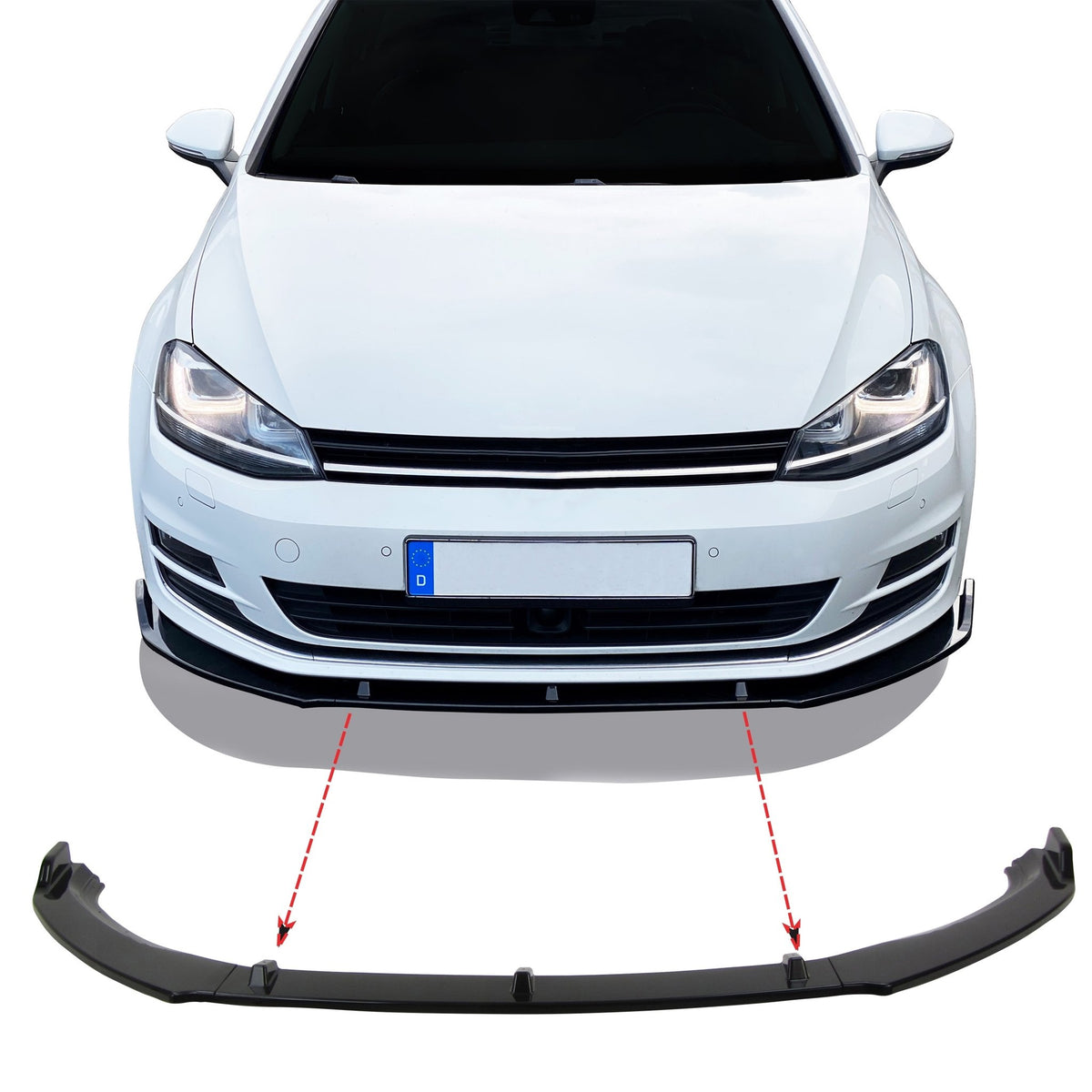 JOM Frontspoilerlippe für VW Golf 7 2012-2019 schwarz glänzend Sport Look ABS
