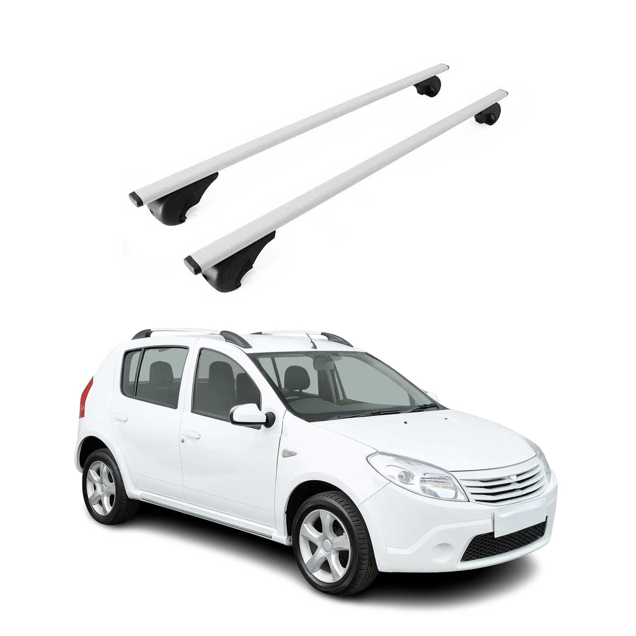Dachträger Grundträger für Dacia Sandero Stepway I 2009-2012 Metall Silber 2tlg