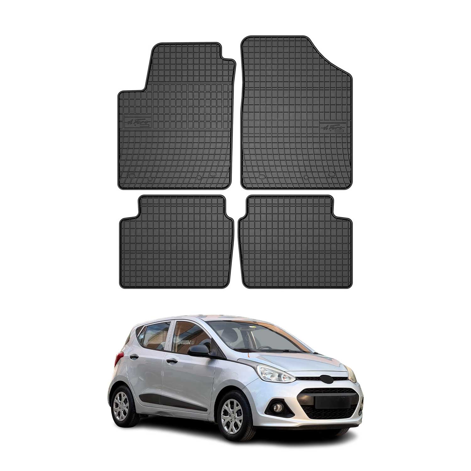 OMAC Gummi Fußmatten für Hyundai i20 2007-2013 Automatten Gummi Schwarz 4tlg