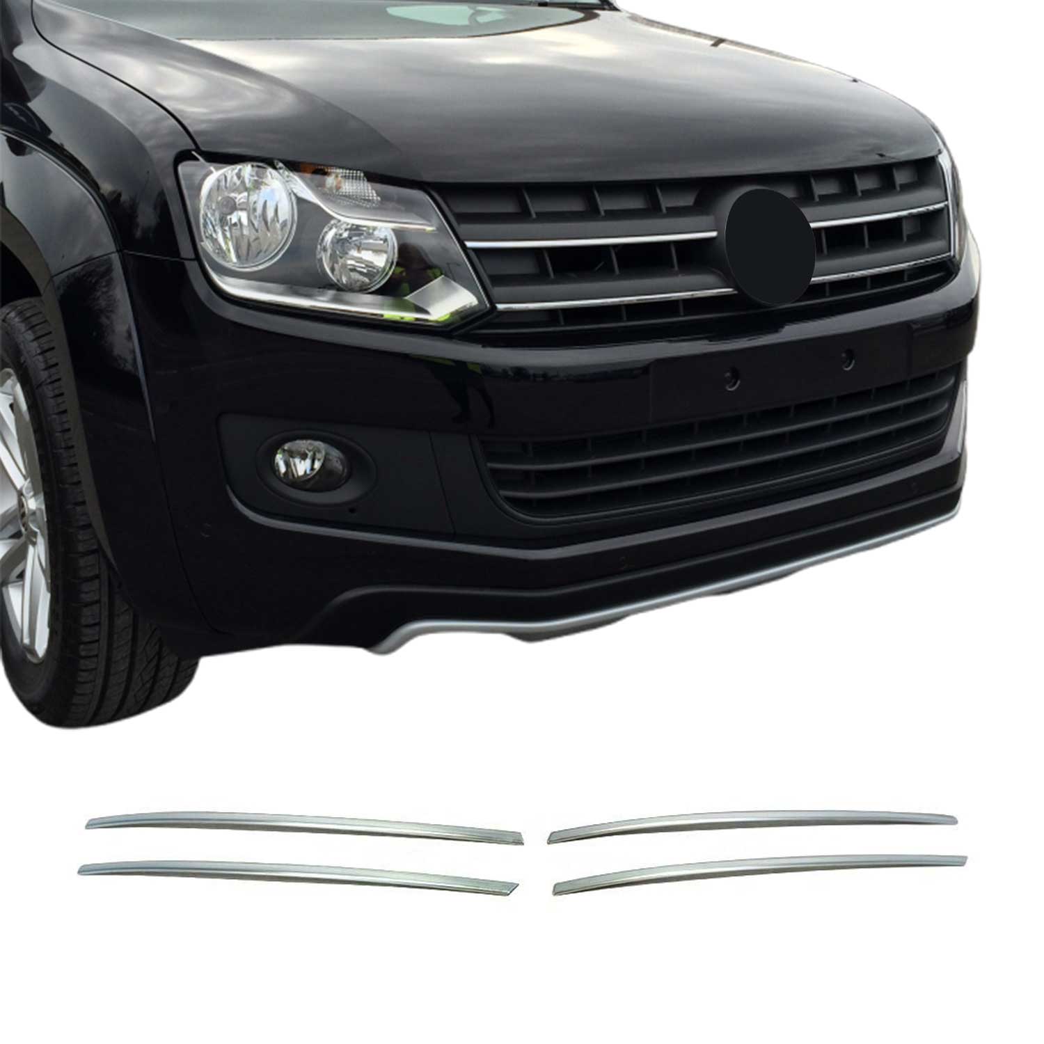 Kühlergrill Leisten Grillleisten für VW Amarok 2010-2016 Edelstahl Chrom 4tlg