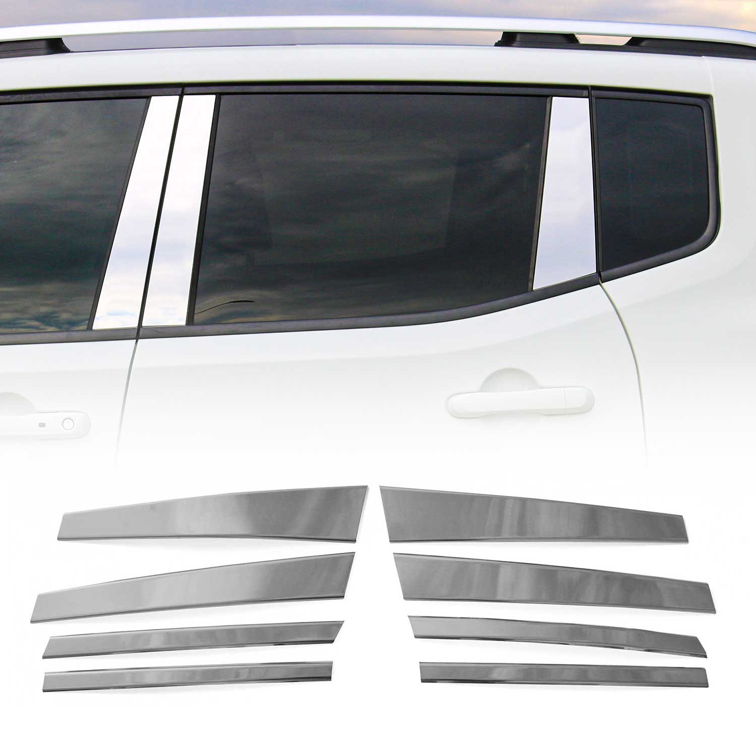B-Säule C-Säule Türsäulen Verkleidung für BMW X5 E70 2006-2013 Chrom Silber 8tlg