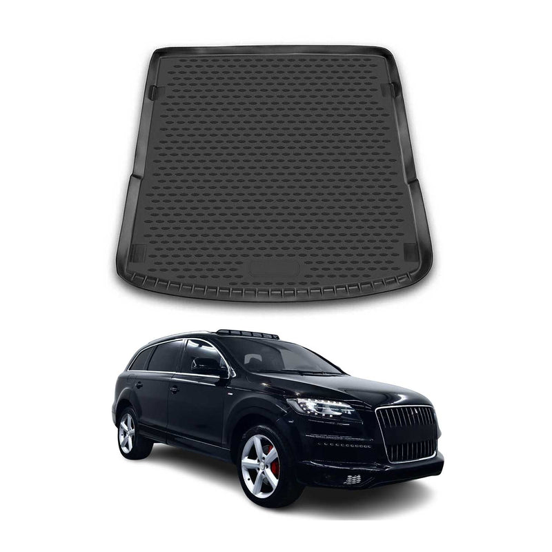 Kofferraummatte Kofferraumwanne für Audi Q7 4LB 2006-2015 Gummi TPE Schwarz
