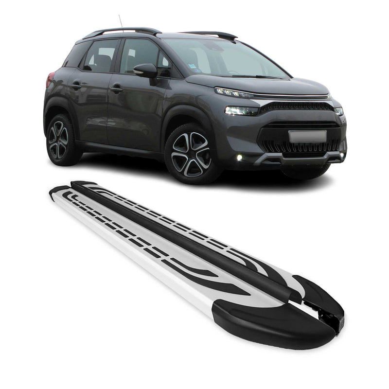 Trittbretter Seitenschweller für Citroen C3 Aircross C4 Cactus Aluminium Grau