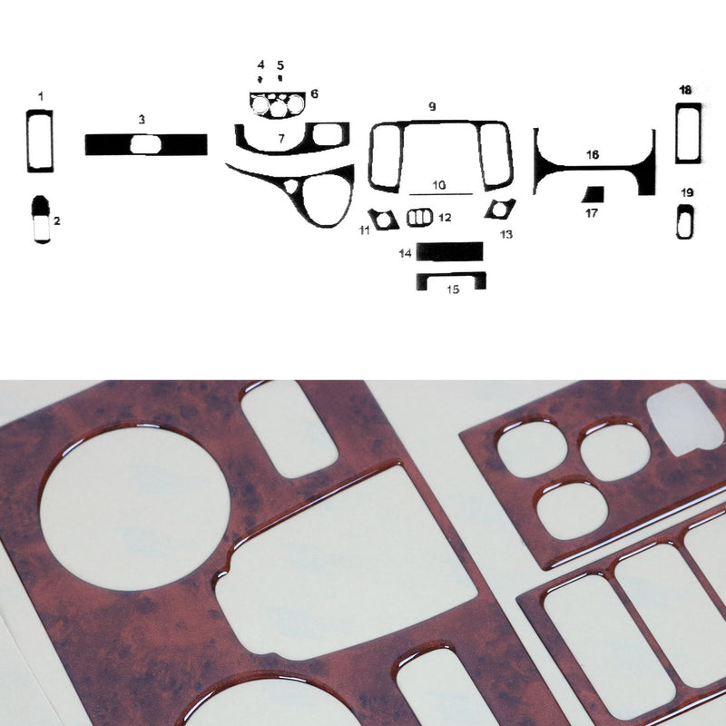 Innenraum Dekor Cockpit für Nissan Primastar 2001-2010 Wurzelholz Optik 19tlg