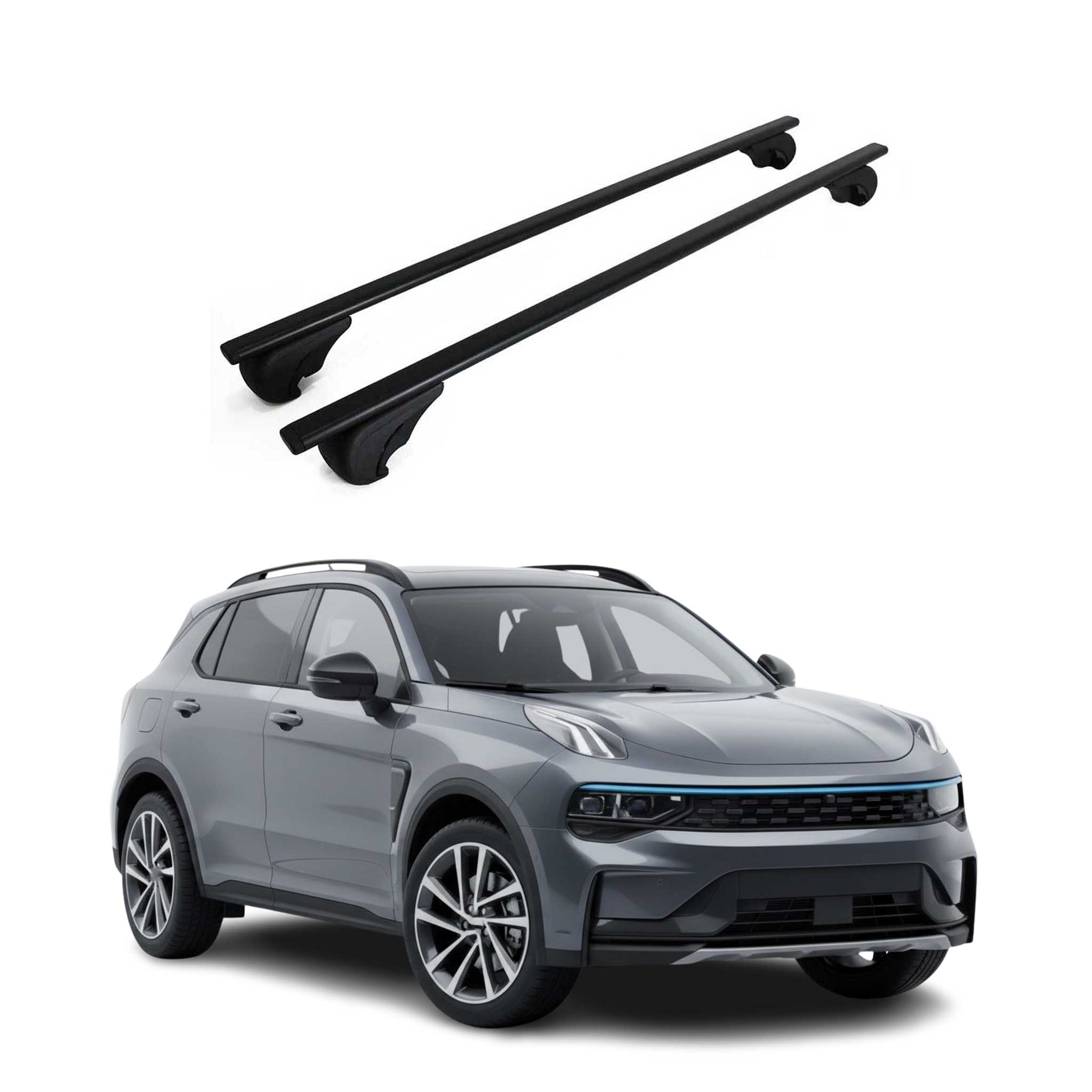 Dachträger Grundträger für Lynk & Co 01 2021-2026 Metall Schwarz 2tlg