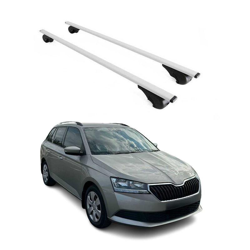 Dachträger Grundtäger für Skoda Fabia mk3 Kombi 2014-2021 75kg Metall Silber 2x