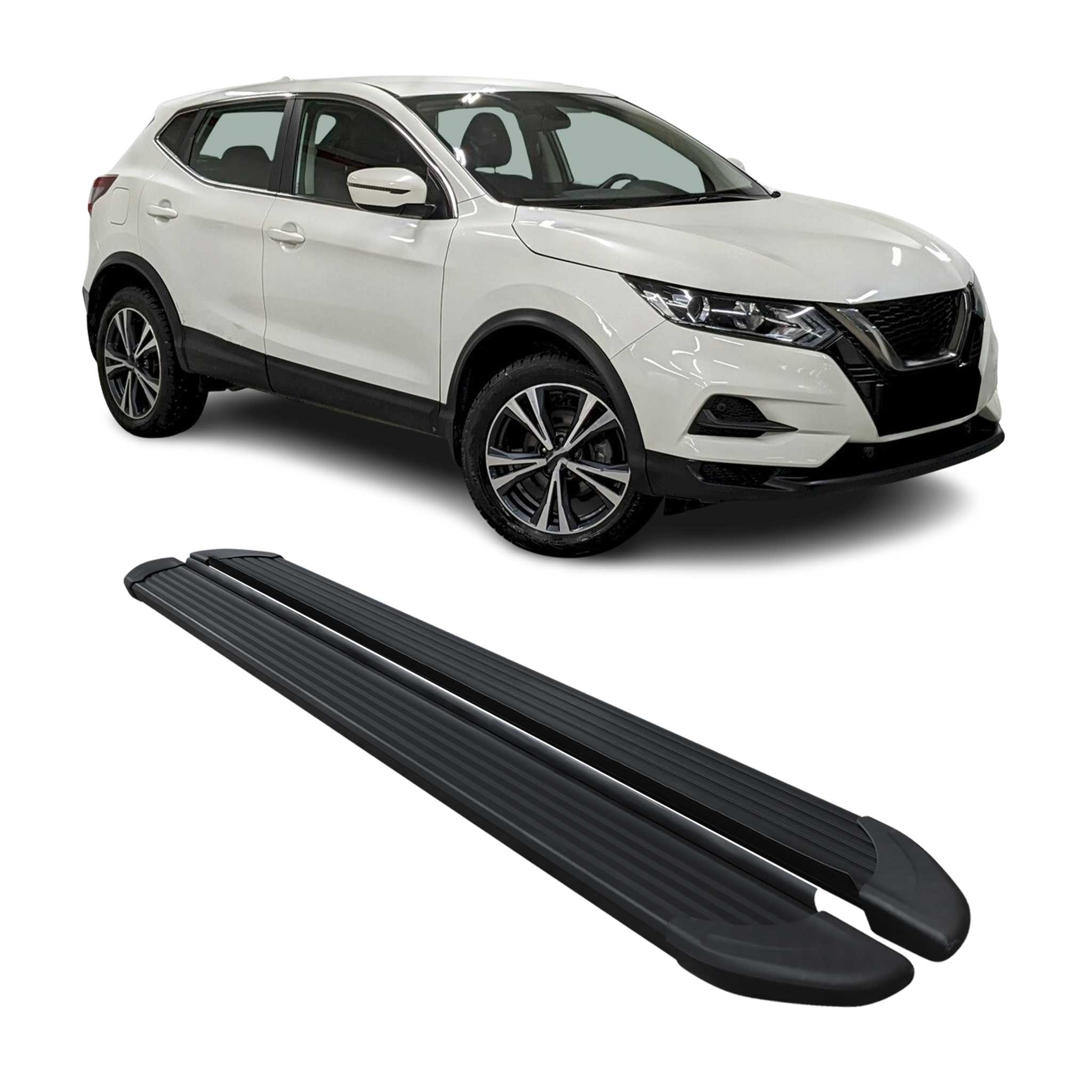 Trittbretter Seitenschweller für Nissan Qashqai 2017-2022 Aluminium Schwarz 2x
