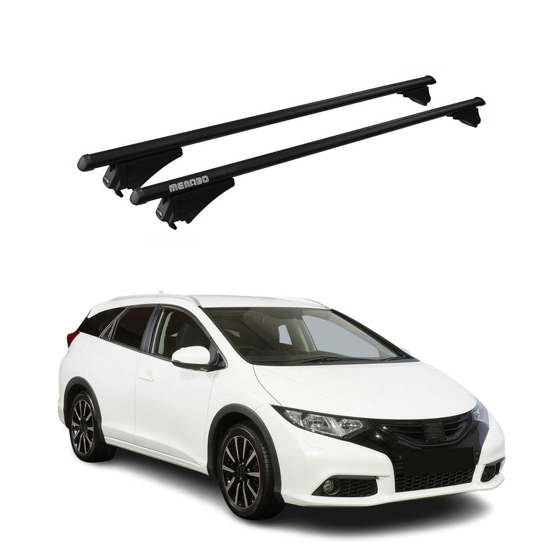 Menabo Dachträger Grundtäger für Honda Civic IX Tourer 2013-2015 75kg Schwarz 2x