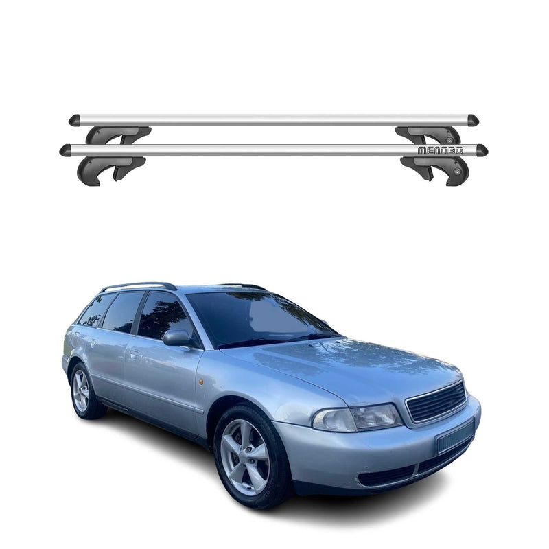 Menabo Dachträger Grundtäger für Audi A4 B5 Avant 1994-2000 90kg Alu Silber 2x