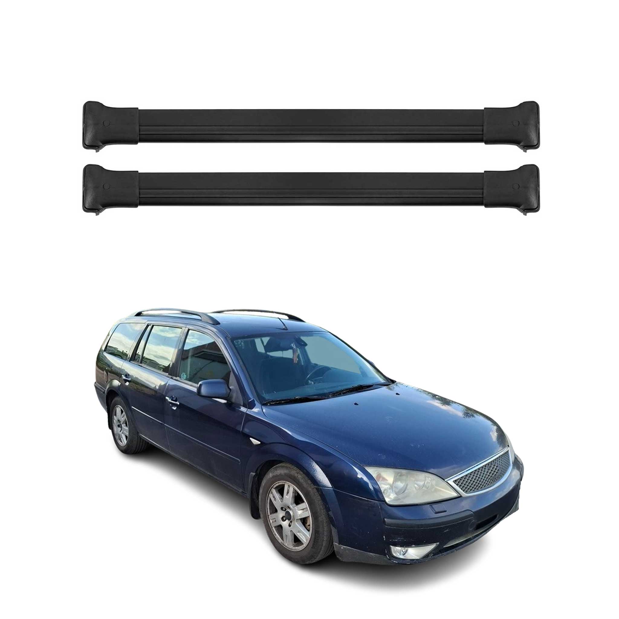 Dachträger Grundtäger für Ford Mondeo Kombi 2000-2007 75kg Alu Schwarz 2 tlg