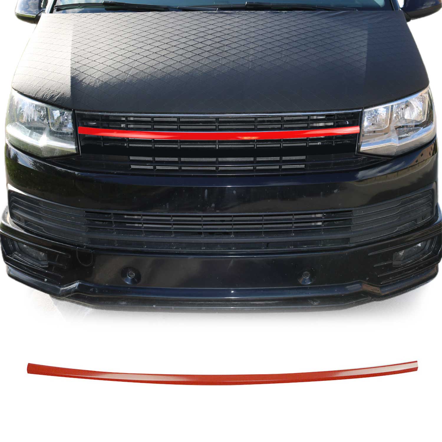 Grillleisten Kühlergrill Leisten für VW T6 Transporter 2015-2019 Edelstahl Rot