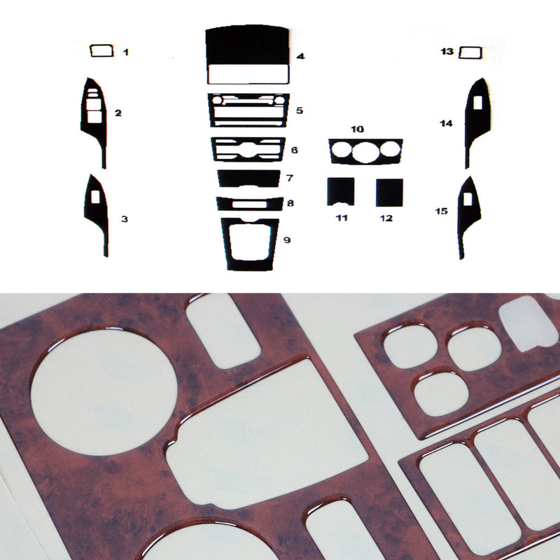 Innenraum Dekor Cockpit für Toyota Corolla 2006-2013 Wurzelholz Optik 15tlg