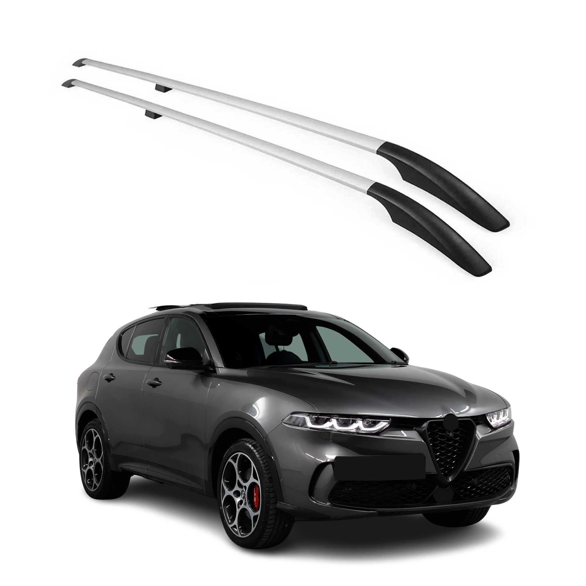 Dachreling Dachgepäckträger für Alfa Romeo Tonale 2022-2025 Alu Grau