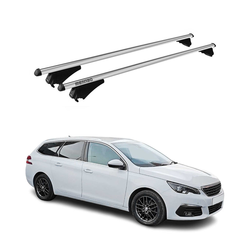 Menabo Dachträger für Peugeot 308 Kombi 2013-2017 Pre-FL 75kg Alu Silber 2x
