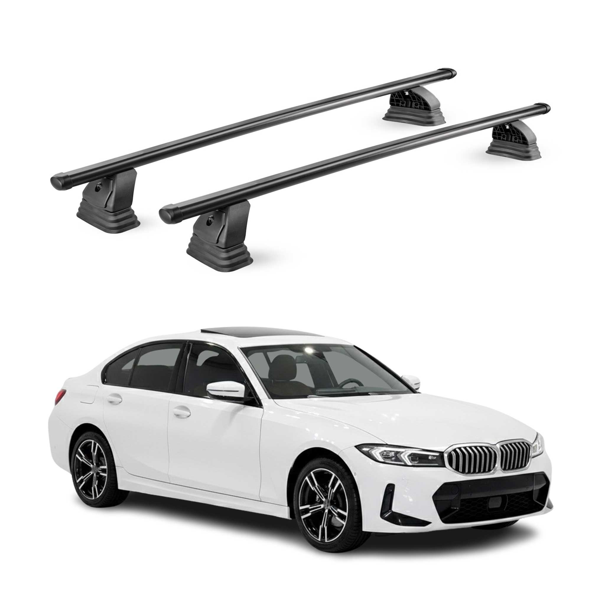 Stahl Dachträger für BMW 3er G20 2019-2026 TÜV Abschließbar 75 kg 2tlg Schwarz