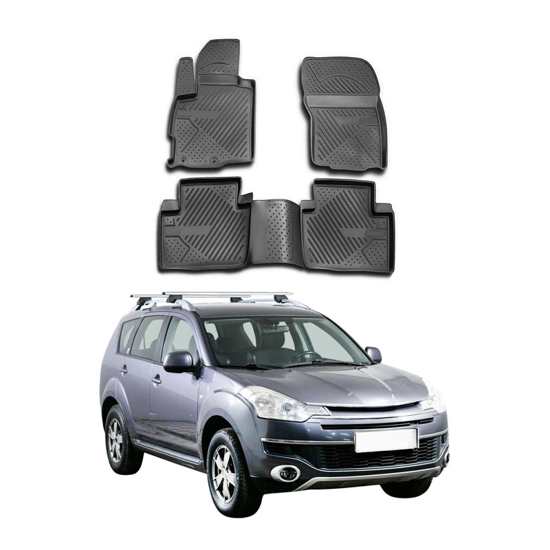 OMAC Gummimatten Fußmatten für Citroen C-Crosser 2007-2012 TPE Matten Schwarz 4x