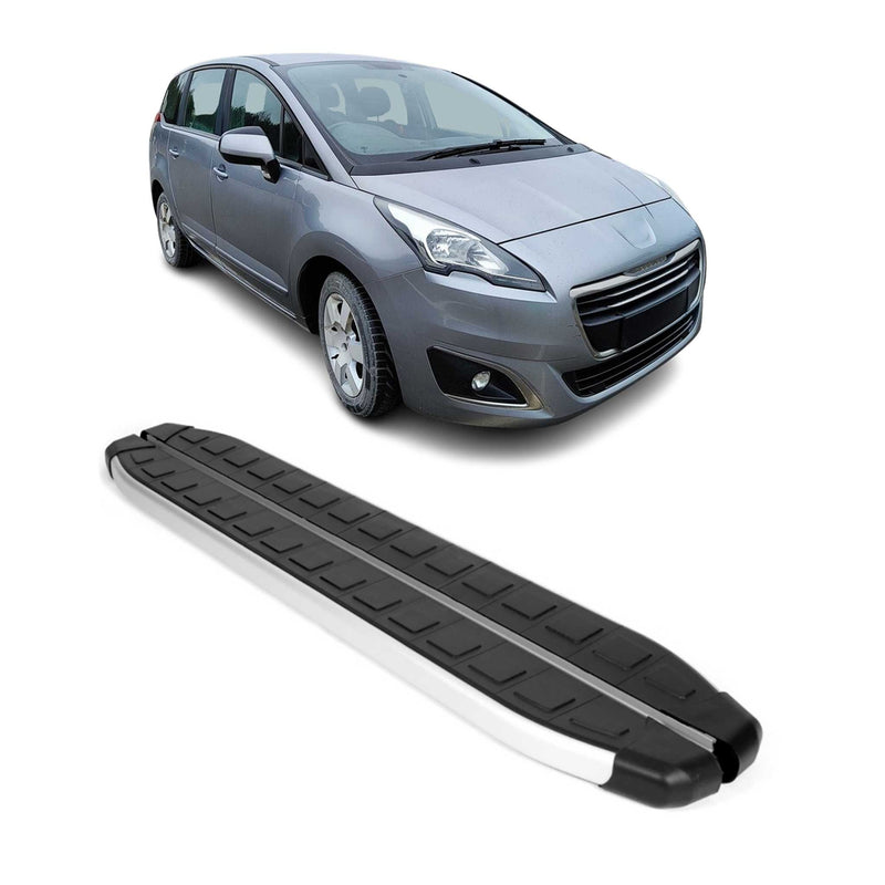 Seitenschweller Seitenbretter Trittbretter für Peugeot 5008 2010-16 Alu Schwarz